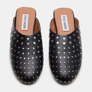 Steve Madden glimmer Black Studded Slip-On Mules
